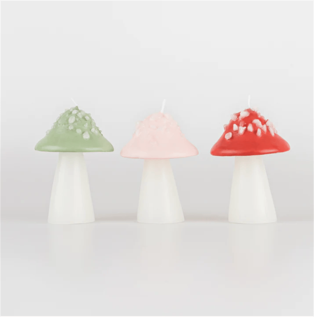 Meri Meri - Mushroom Candles - Mantar Mumlar (3Lü)
