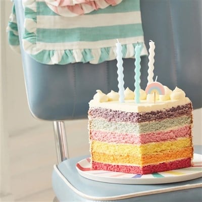 Meri Meri - Pastel Wavy Candles - Pastel Dalgalı Mumlar - 16Lı