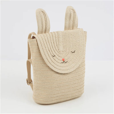 Meri Meri - Raffia Bunny Backpack - Rafya Tavşan Sırt Çantası
