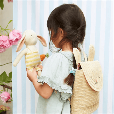 Meri Meri - Raffia Bunny Backpack - Rafya Tavşan Sırt Çantası