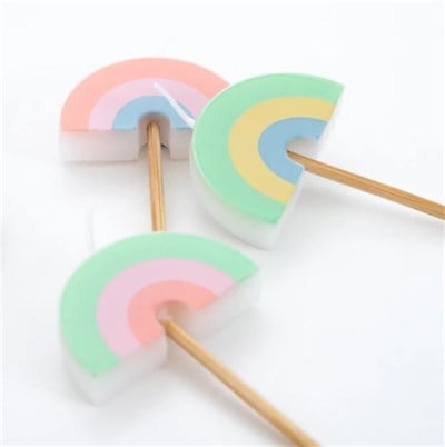 Meri Meri - Rainbow Candles - Gökkuşağı Mumlar - 5li