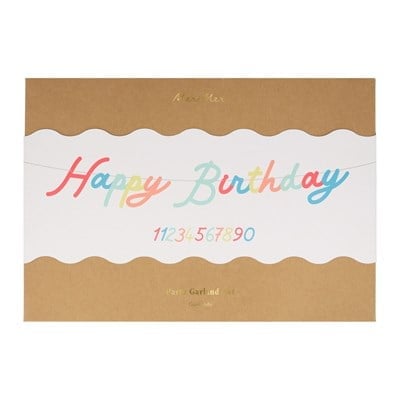 Meri Meri - Rainbow Happy Birthday Garland - Gökkuşağı Happy Birthday Asılan Süs Seti