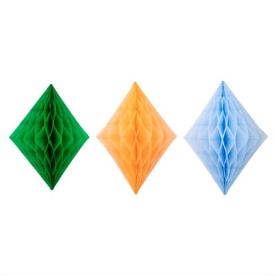 Meri Meri - Rainbow Honeycomb Decoration Kit - Gökkuşağı Petekli Dekor Kiti - 16 parça