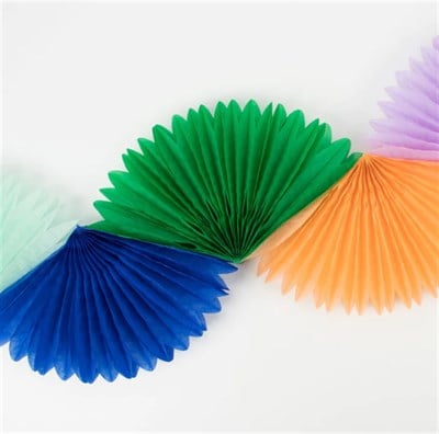 Meri Meri - Rainbow Honeycomb Fan Garland - Gökkuşağı Petekli Yelpaze Asılan Süs