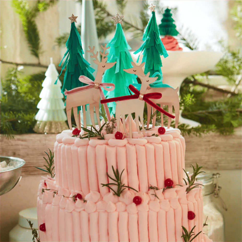 Meri Meri - Reindeer Family Cake Toppers - Ren Geyikleri Ailesi Pasta Süsü