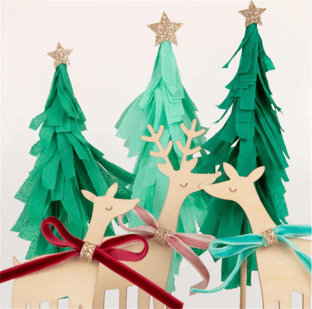 Meri Meri - Reindeer Family Cake Toppers - Ren Geyikleri Ailesi Pasta Süsü