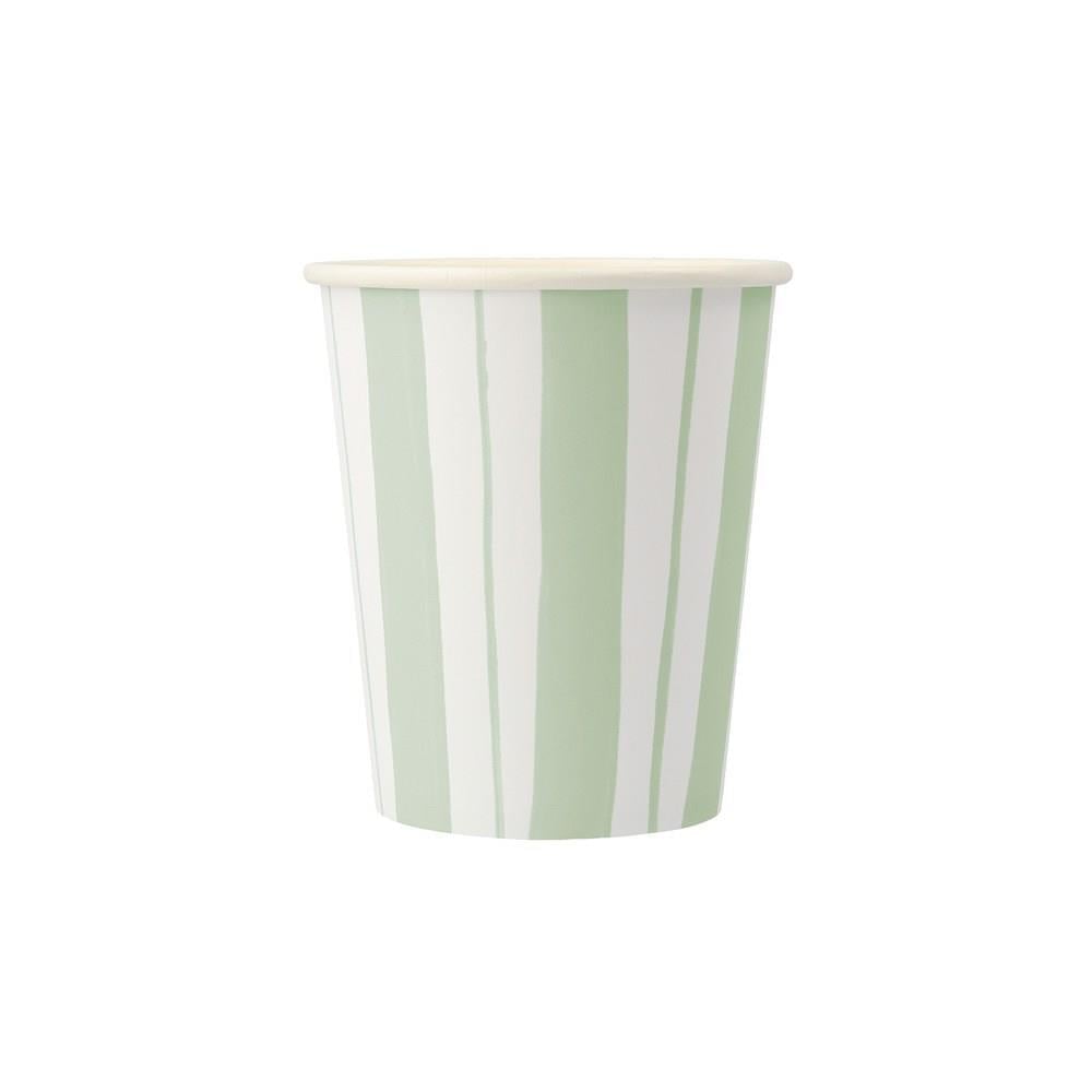 Meri Meri - Ticking Stripe Cups - Kalın Çizgili Bardaklar - 8li