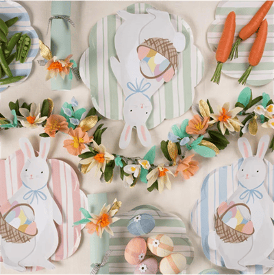 Meri Meri - Ticking Stripe Dinner Plates - Kalın Çizgili Tabaklar - L - 8li