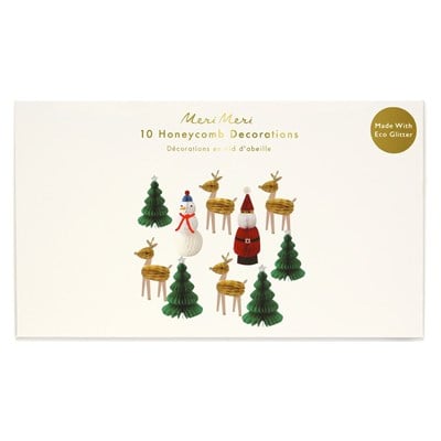 Meri Meri - Honeycomb Christmas Characters - Petekli Yeni Yıl Karakterleri - 10lu