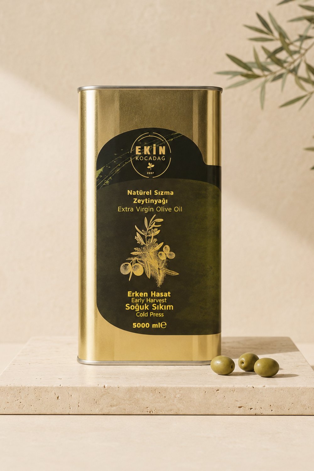 Edremit Erken Hasat Soğuk Sıkım Naturel Sızma Zeytinyağı 5lt