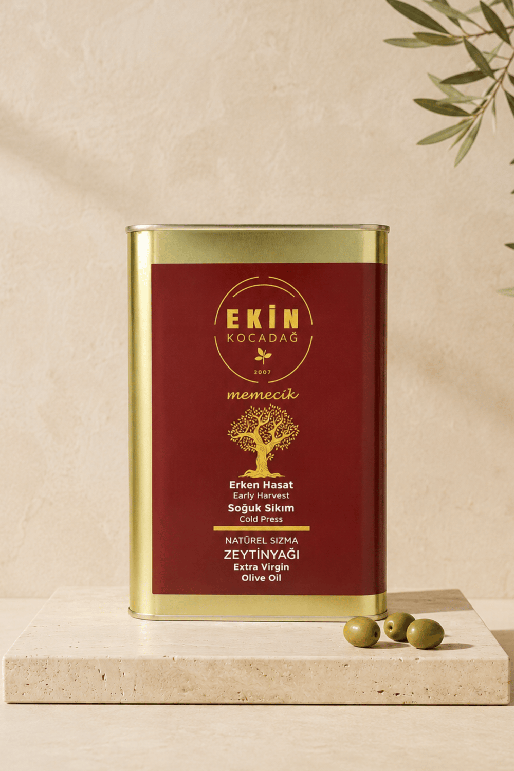 Ekin Kocadağ Memecik Erken Hasat Soğuk Sıkım Naturel Sızma Zeytinyağı 2lt