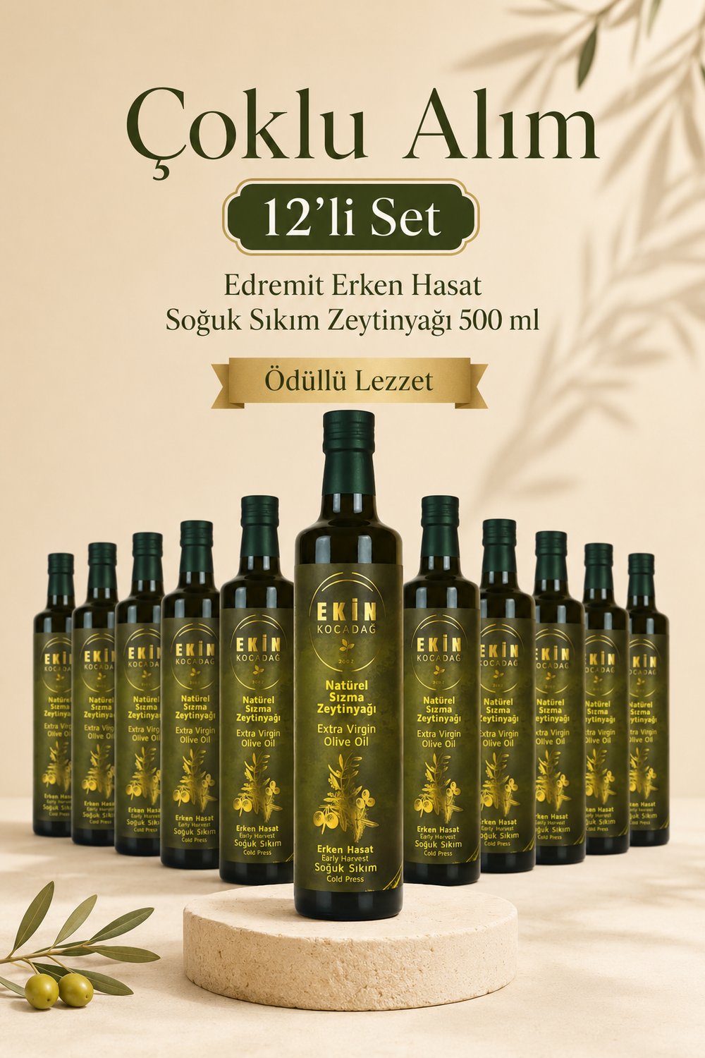 Ödüllü Edremit Erken Hasat Soğuk Sıkım Lezzet Paketi (12 x 500ml)