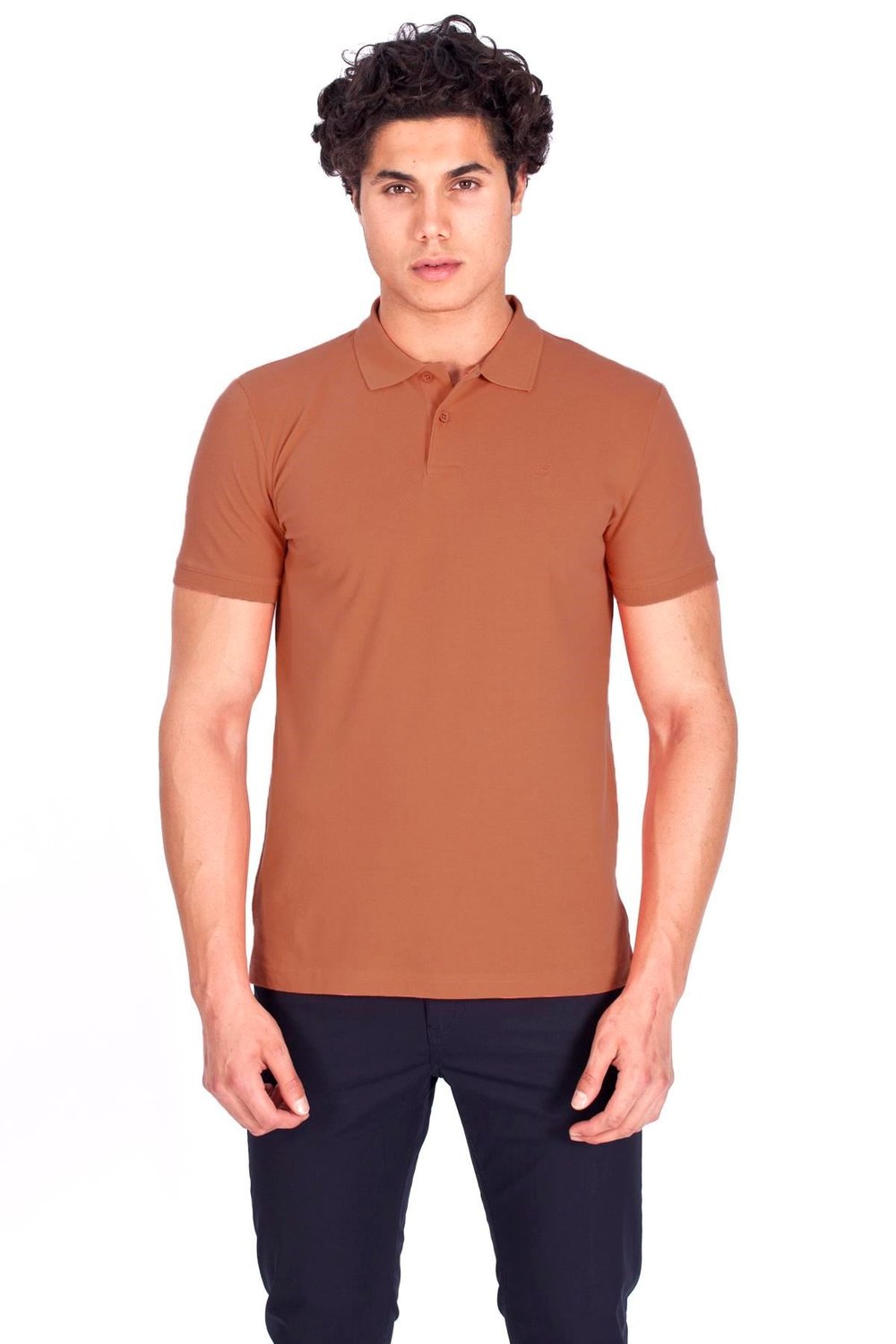 Erkek Polo Yaka Tişört Gül Kurusu %100 Pamuk Slim Fit POLO T-SHİRT NCS JEANS 1055
