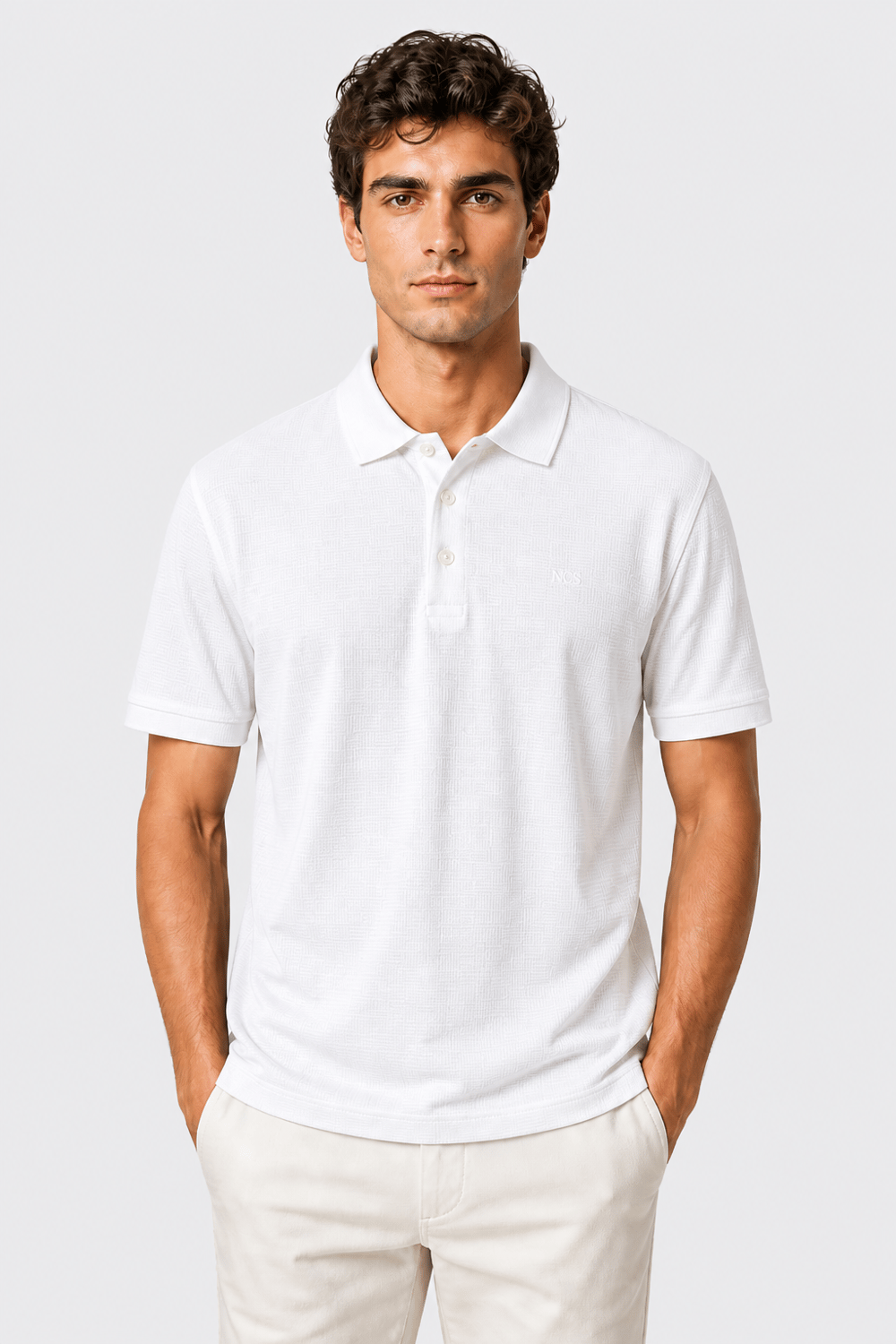 NCS JEANSErkek Polo Yaka Tişört Beyaz1354