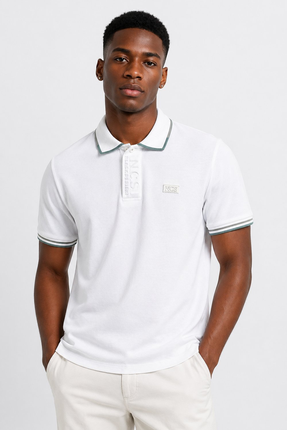 NCS JEANSErkek Polo Yaka Tişört Beyaz1324