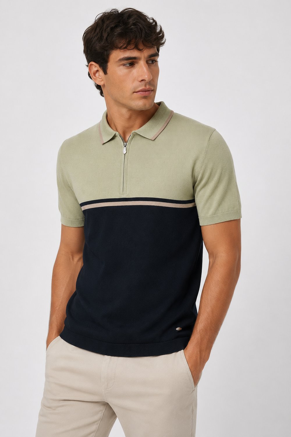 NCS JEANSErkek Polo Yaka Triko Açık olive1311