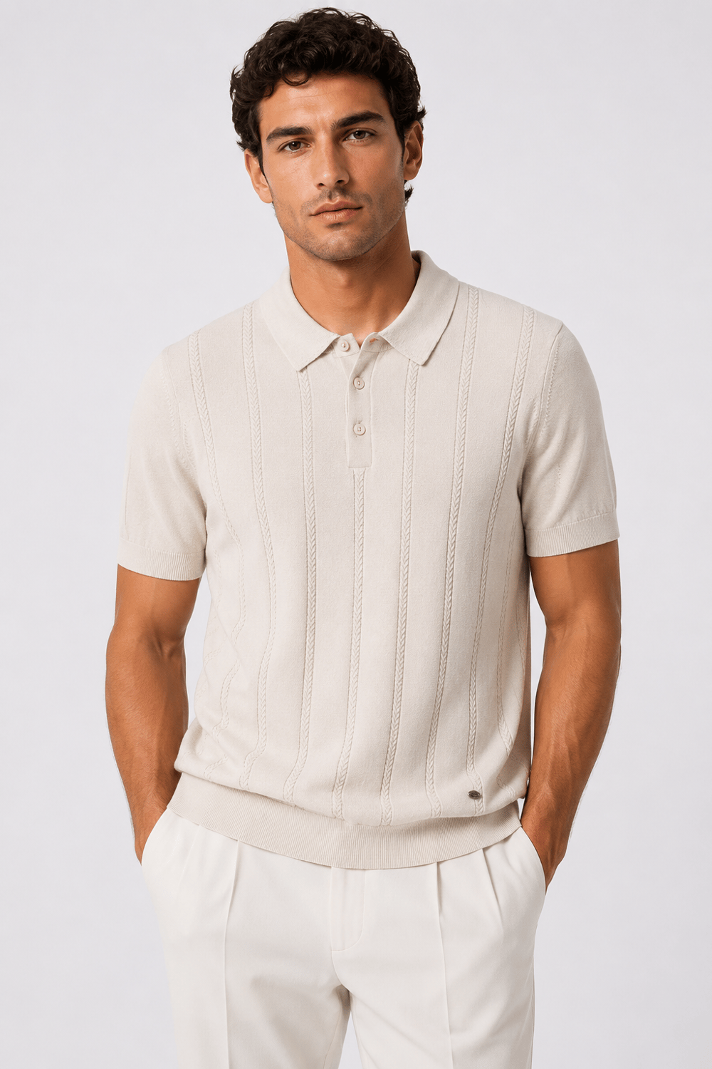 NCS JEANSErkek Polo Yaka Triko Bej1360