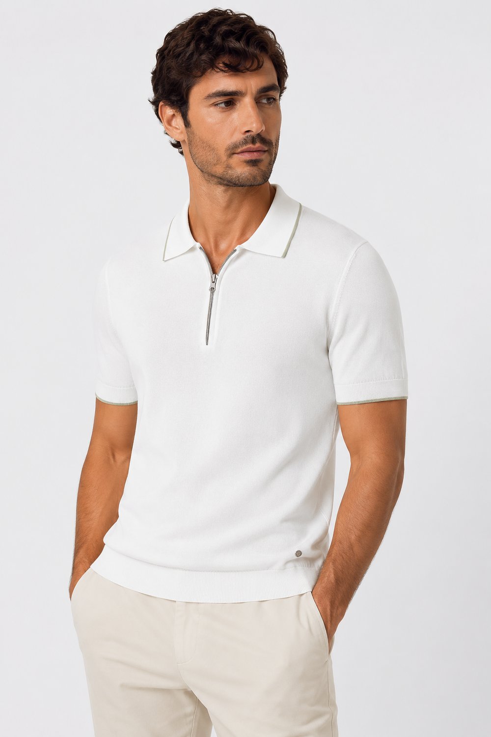 NCS JEANSErkek Polo Yaka Triko Beyaz1361