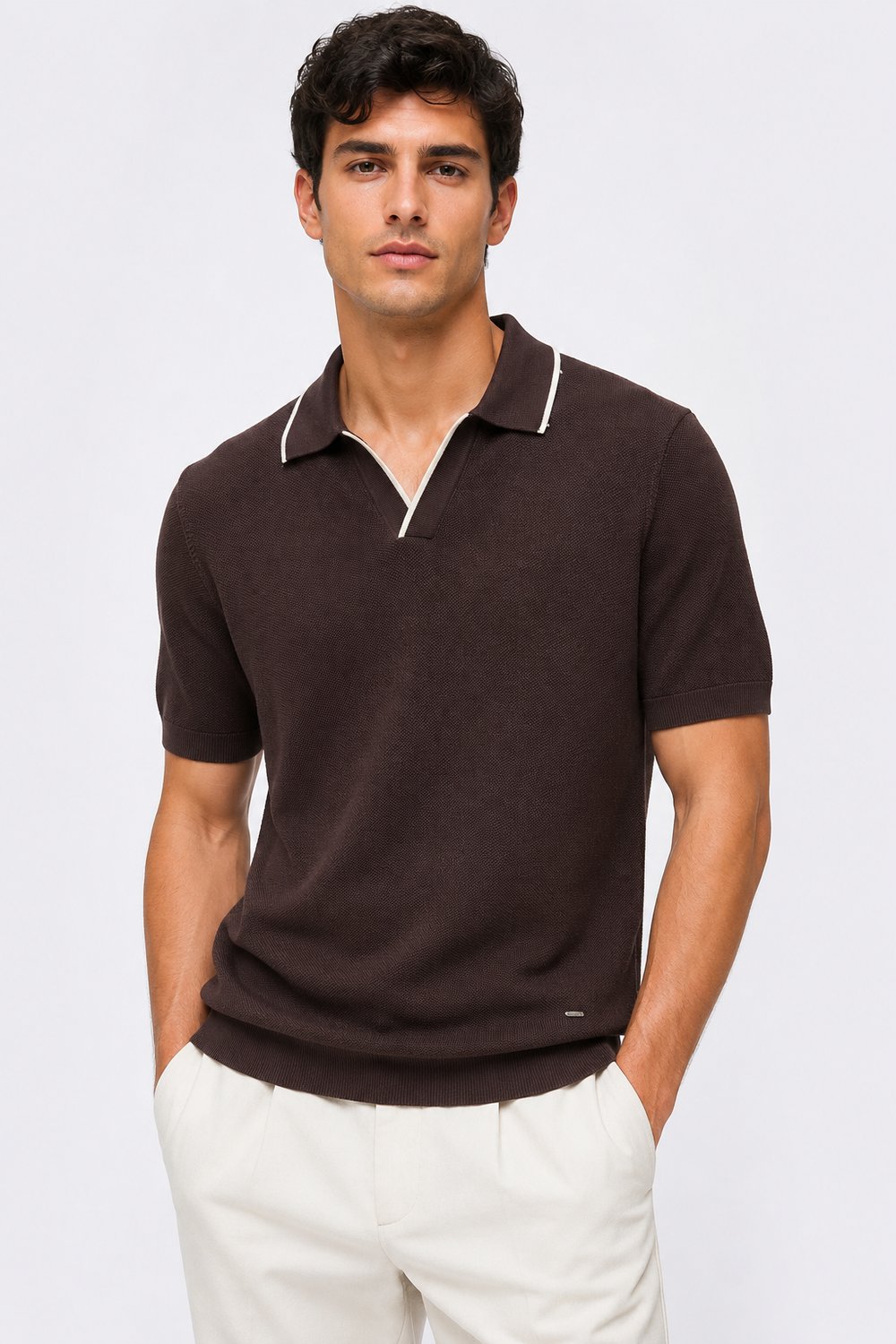 NCS JEANSErkek Polo Yaka Triko Kahverengi1362