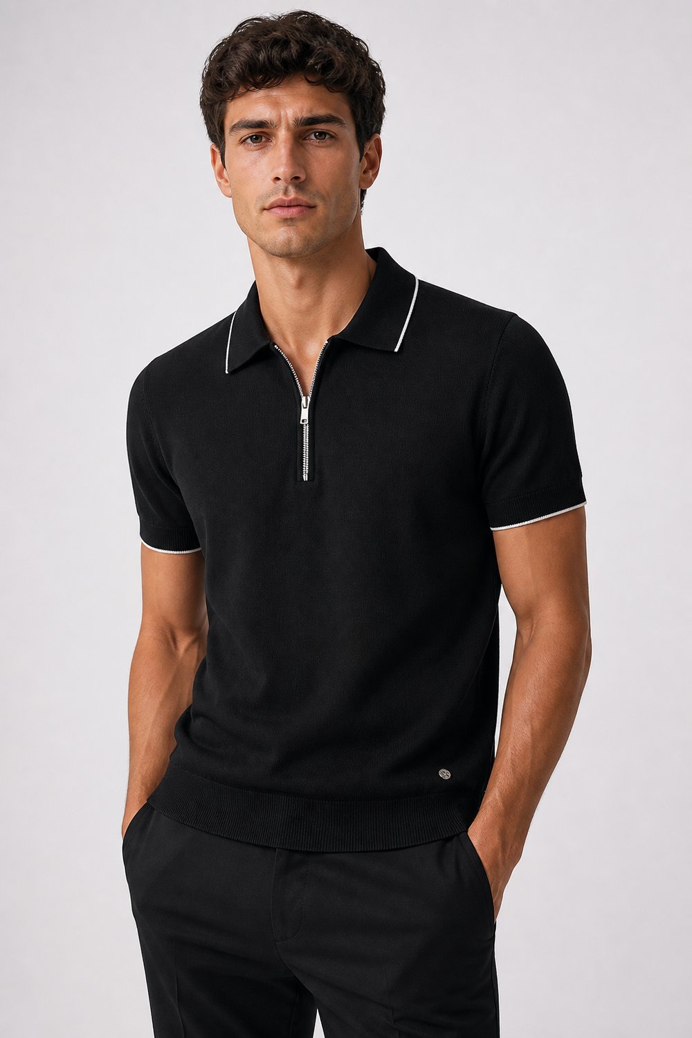 NCS JEANSErkek Polo Yaka Triko Siyah1361