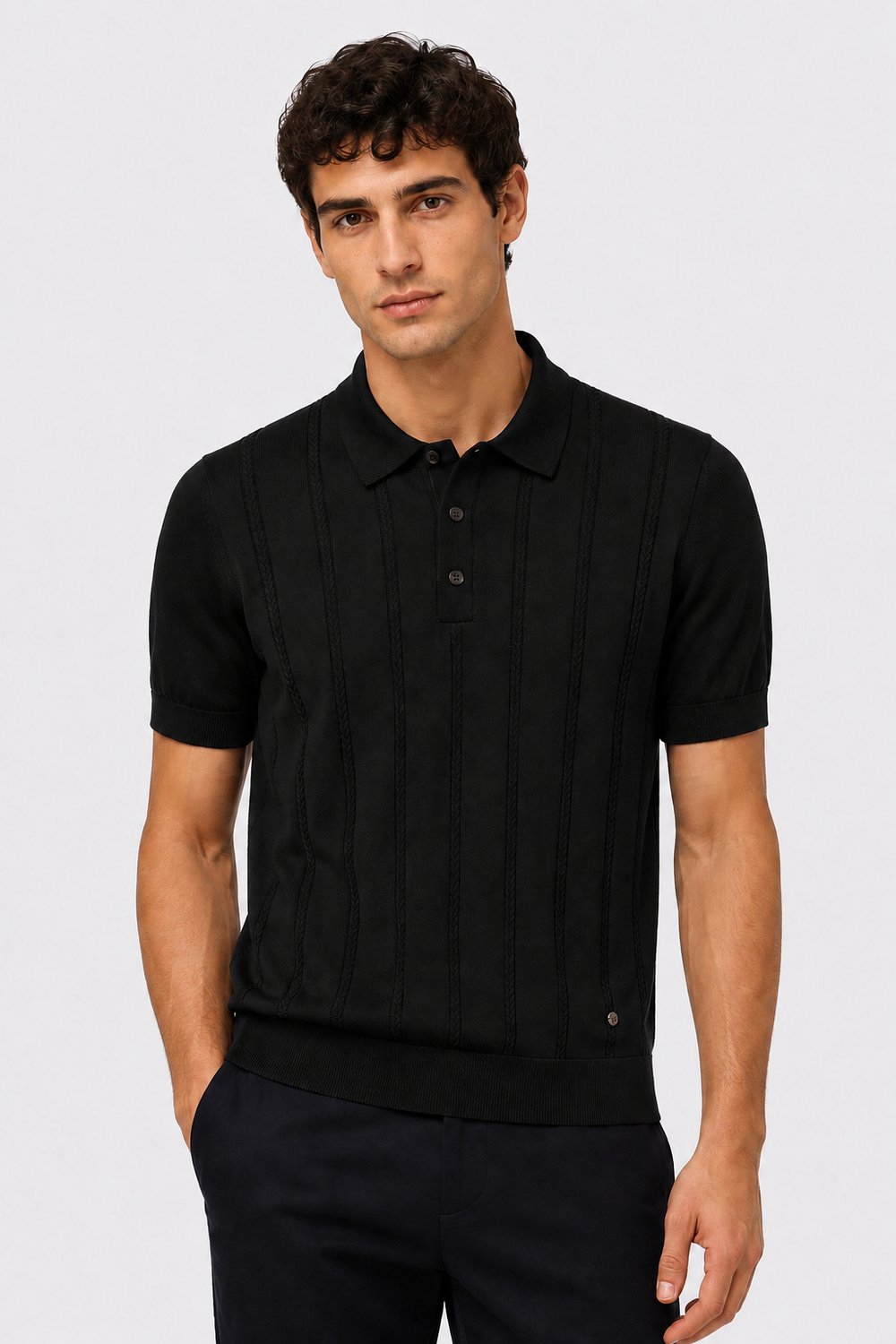NCS JEANSErkek Polo Yaka Triko Siyah1360