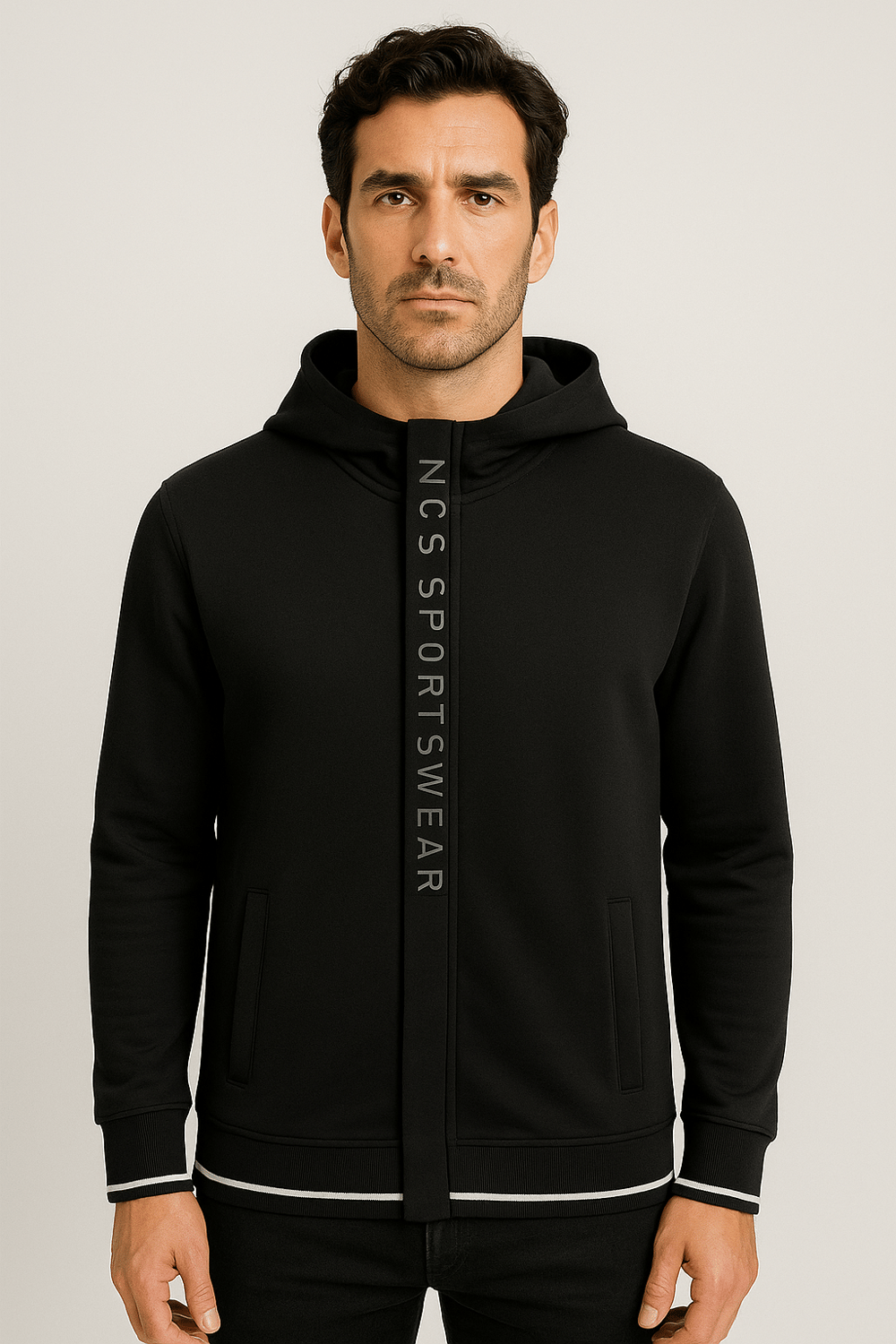 NCS JEANS Erkek Sweatshirt Kapüşonlu Siyah 1657