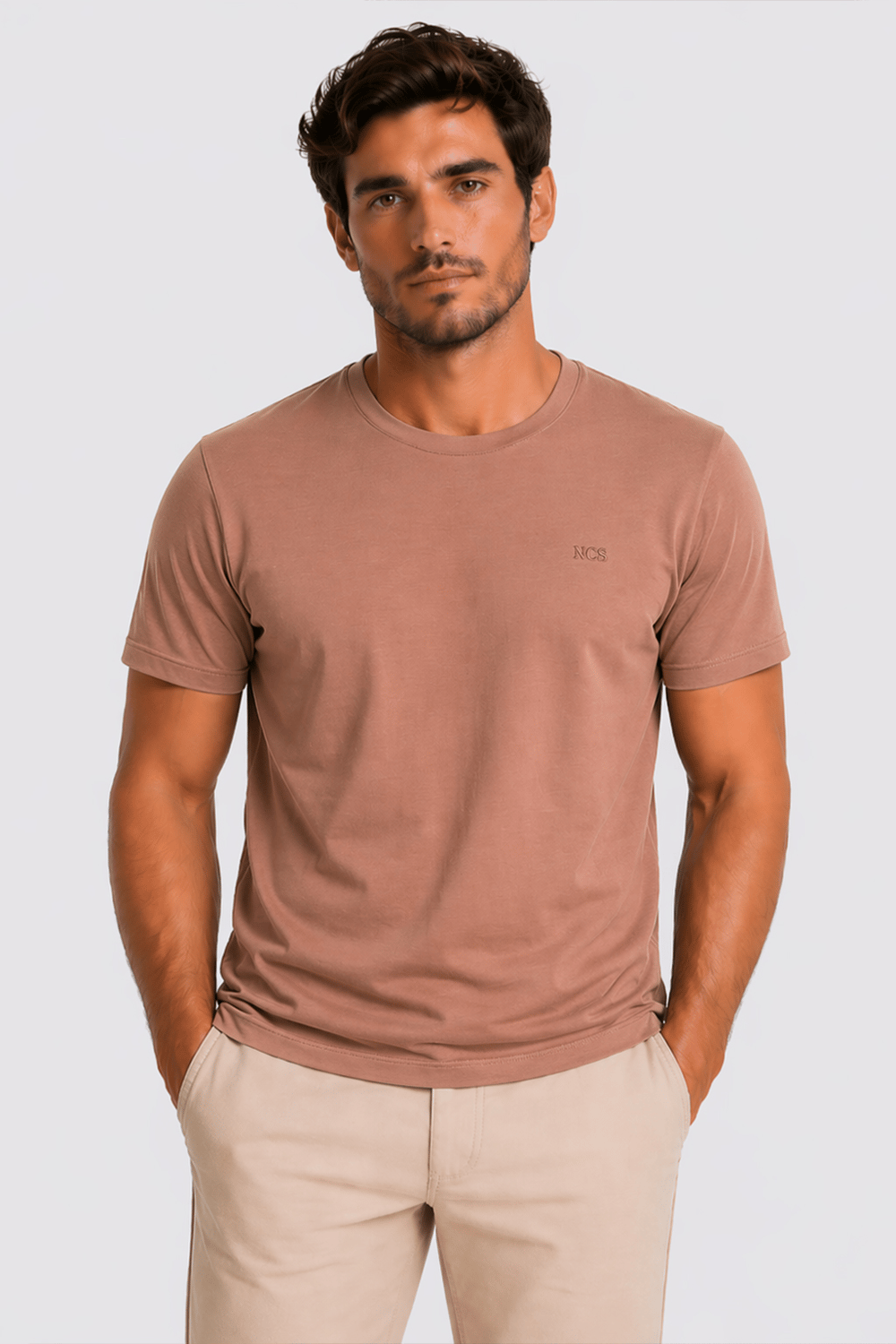 NCS JEANSErkek Tişört Bisiklet Yaka Tarçın Slim Fit %100 Pamuk T-shirt NCS JEANS 12661266