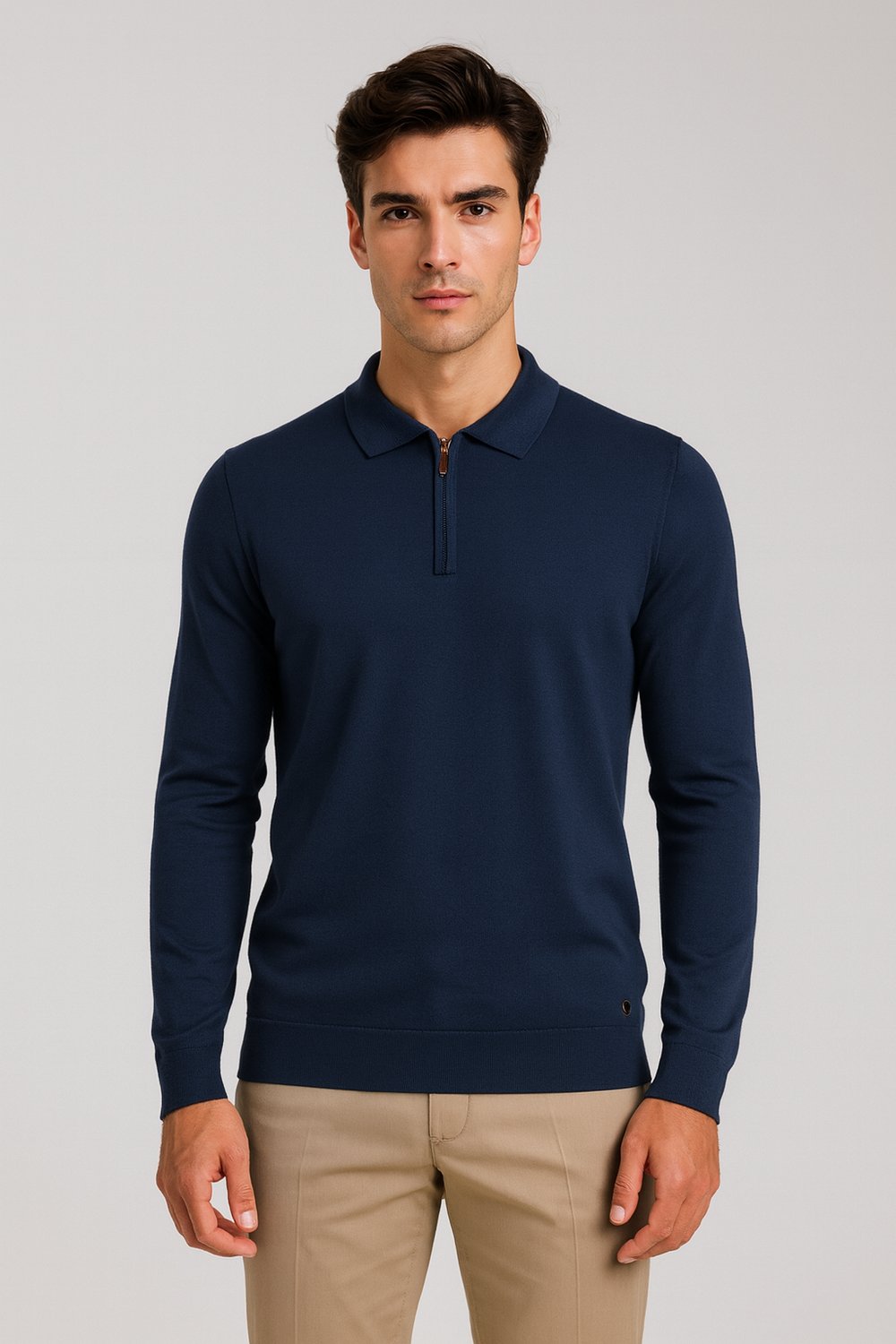 NCS JEANS Erkek Triko Polo Yaka Saks 3773