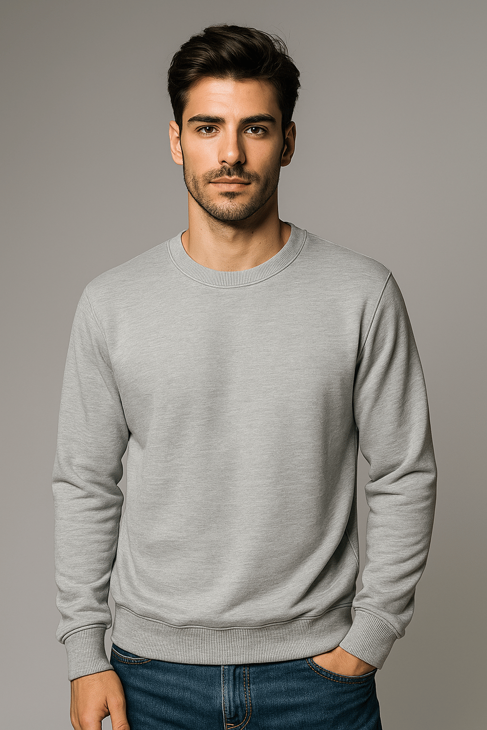 Grimelanj Erkek Sweatshirt Bisiklet Yaka 3 İplik Yıkamalı Slim Fit Sweatshirt NCS JEANS 1617