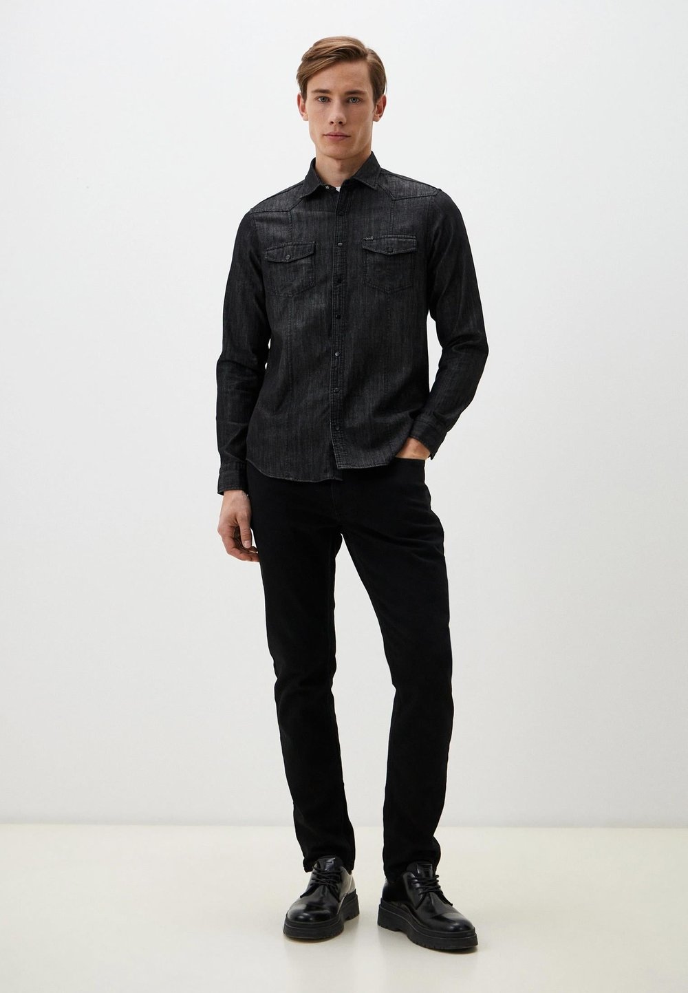 NCS JEANSSiyah Erkek Gömlek Denim Slim Fit NCS JEANS 70817081