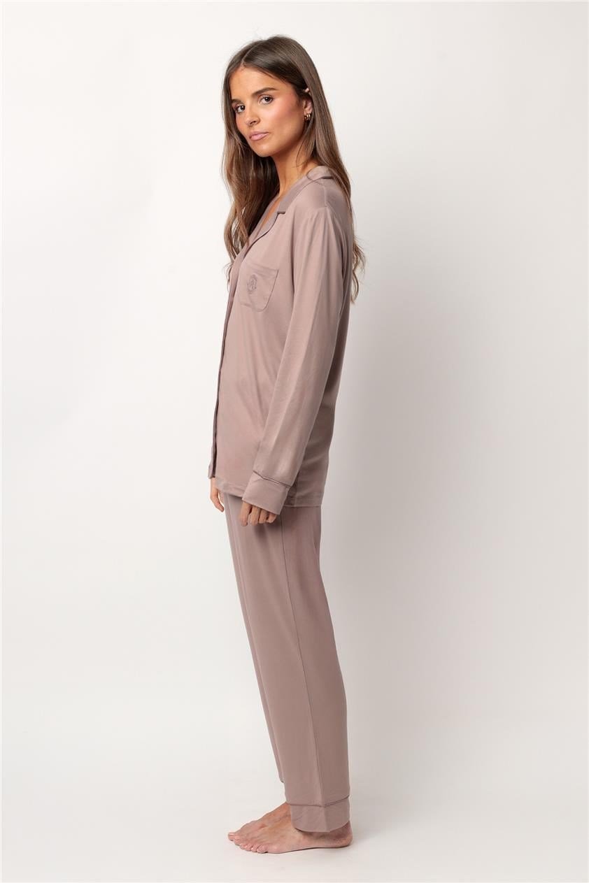 Admas Kadın Pijama Takımı Kahverengi
