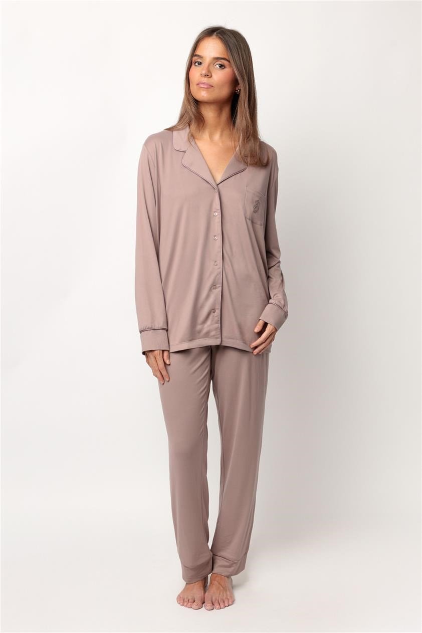 Admas Kadın Pijama Takımı Kahverengi