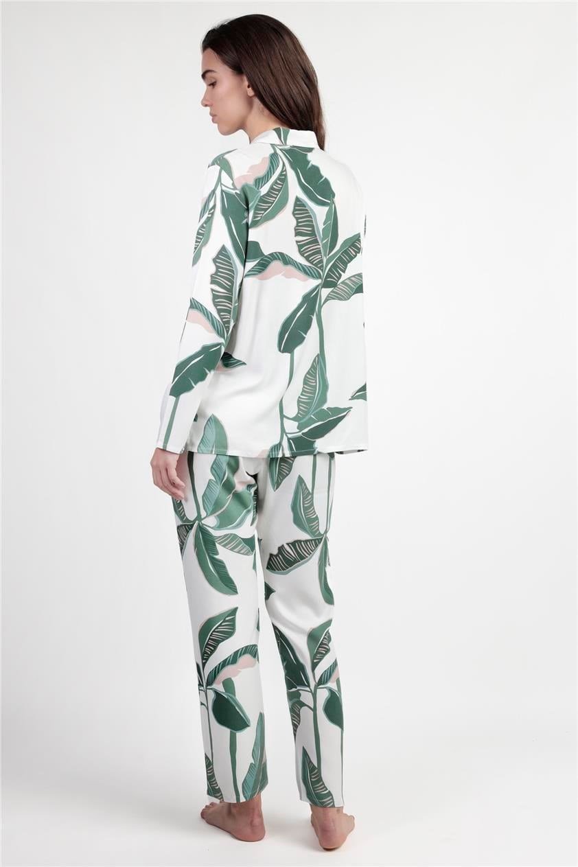 Admas Luxury Leaves Kadın Pijama Takımı Çok Renkli