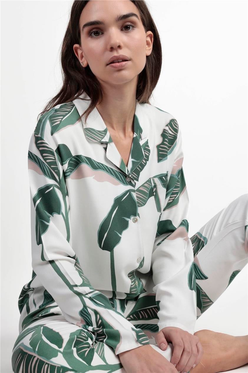 Admas Luxury Leaves Kadın Pijama Takımı Çok Renkli