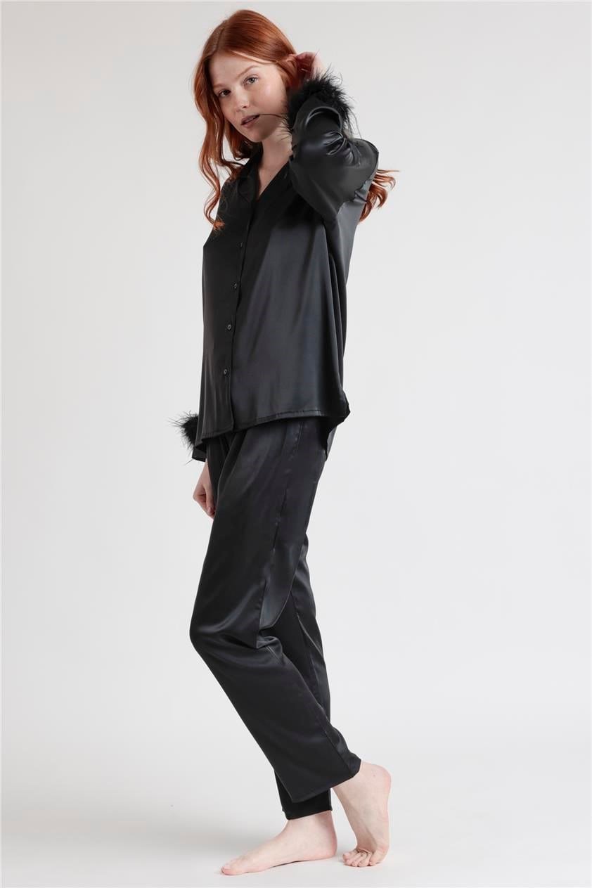 Admas Marabu Luxe Kadın Pijama Takımı Siyah