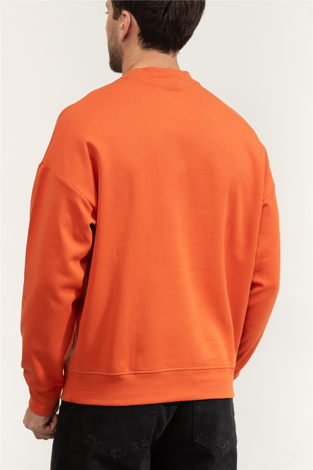 Armani Exchange Erkek Bisiklet Yaka Sweatshirt Turuncu