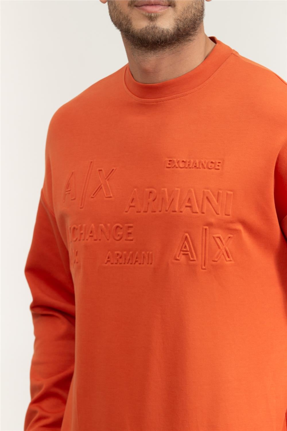 Armani Exchange Erkek Bisiklet Yaka Sweatshirt Turuncu