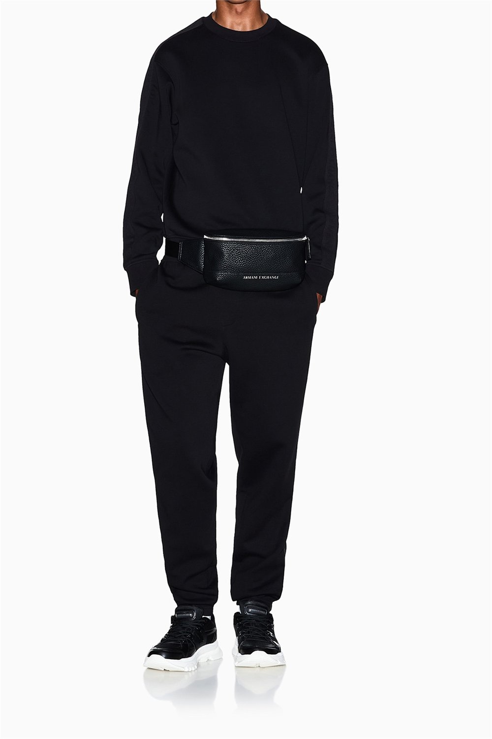Armani Exchange Erkek Bisiklet Yaka Sweatshirt Siyah