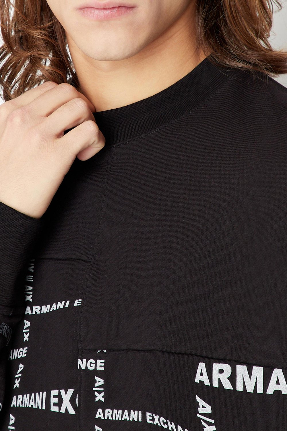 Armani Exchange Erkek Bisiklet Yaka Sweatshirt Siyah