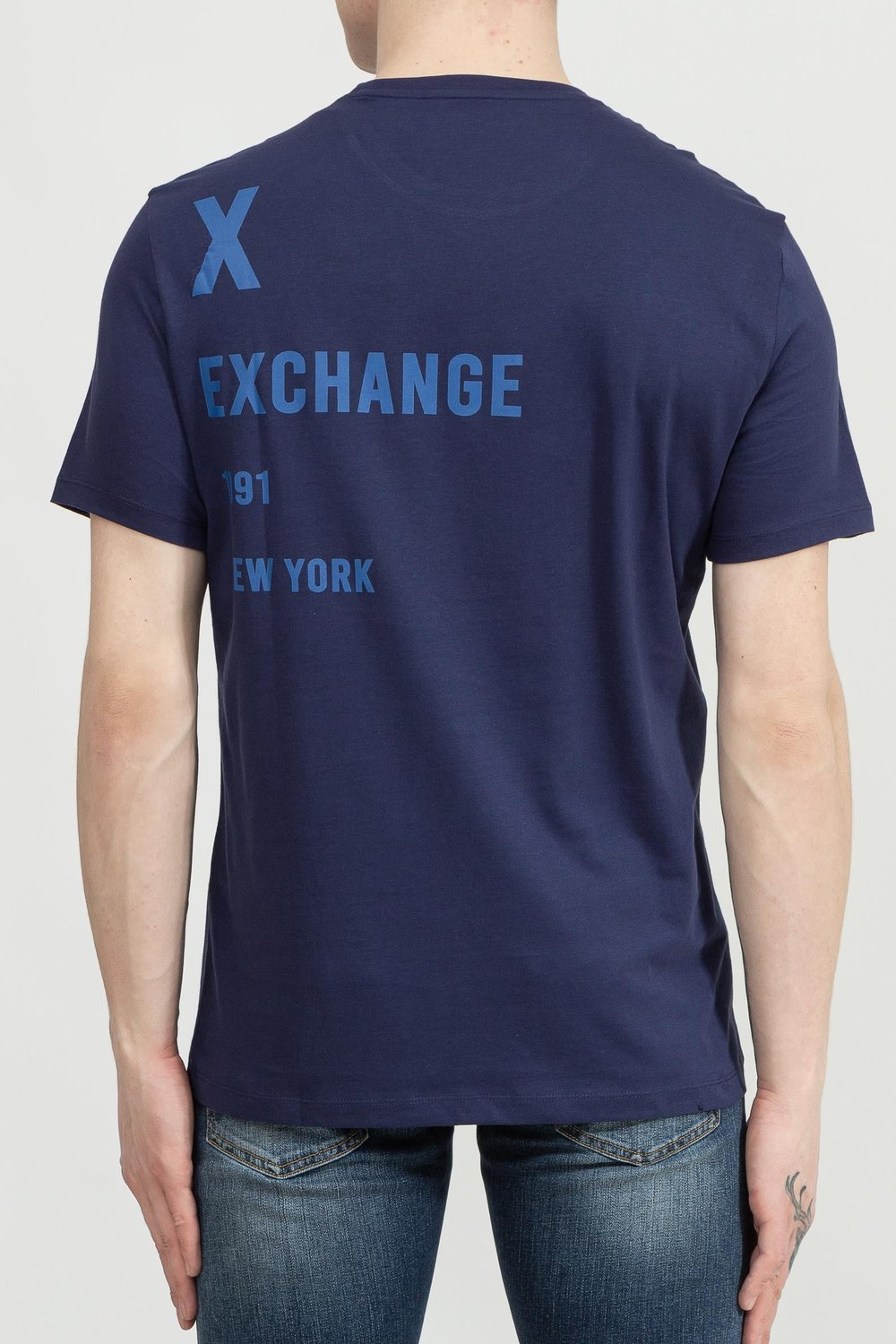 Armani Exchange Erkek Bisiklet Yaka T-Shirt Mavi
