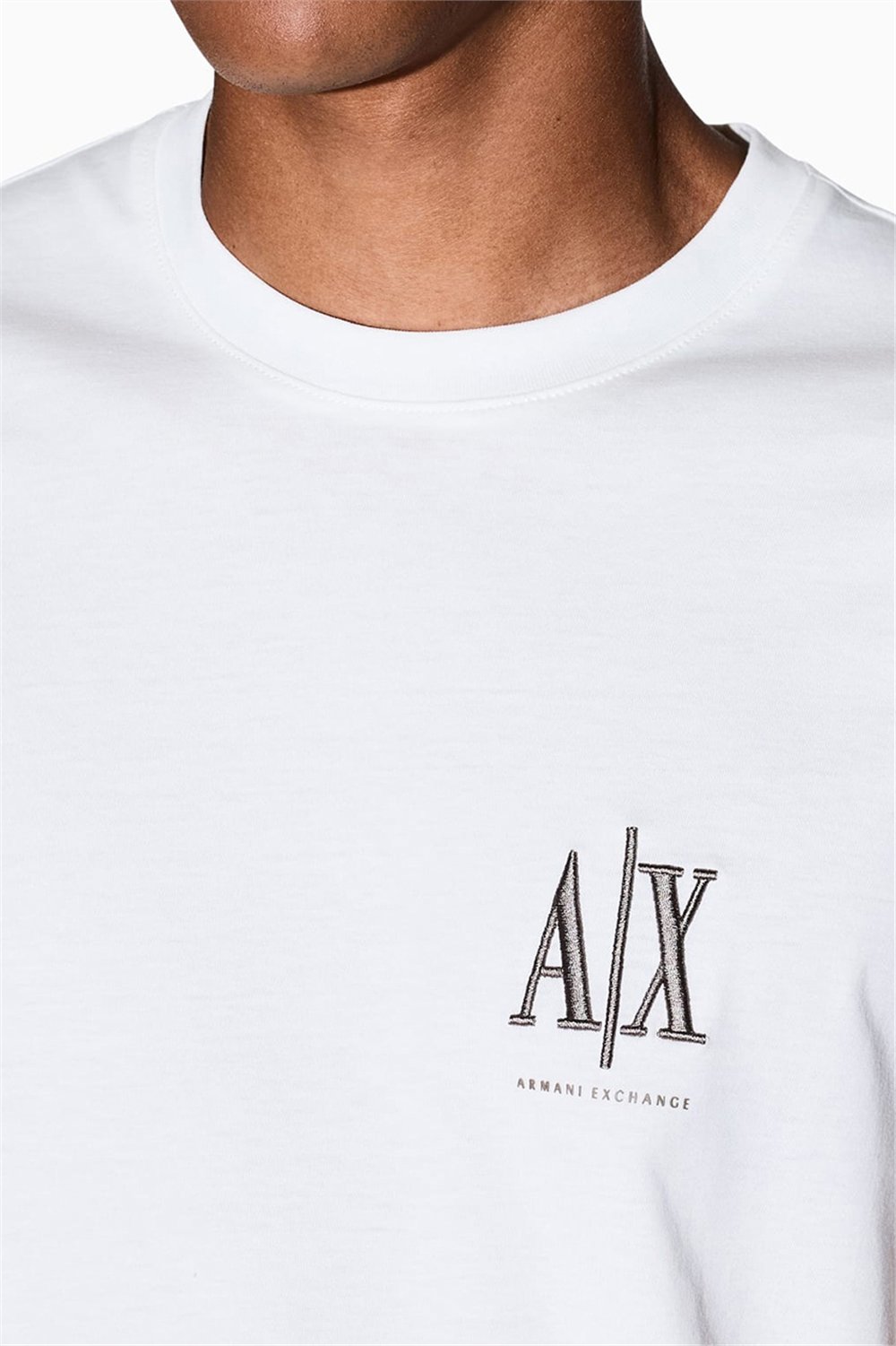 Armani Exchange Erkek Bisiklet Yaka T-Shirt Beyaz