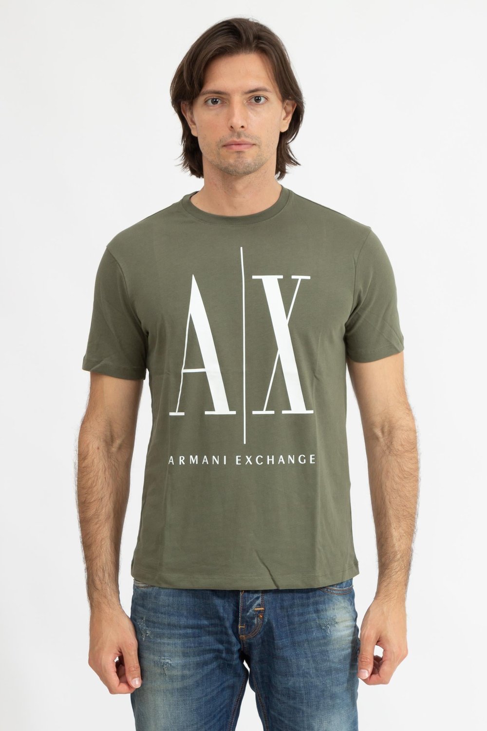 Armani Exchange Erkek Bisiklet Yaka T-Shirt Yeşil