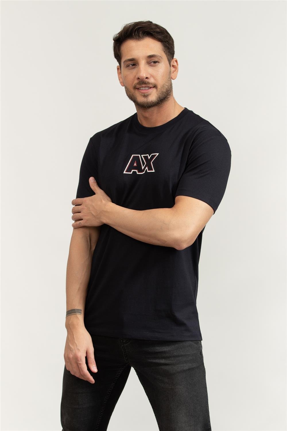 Armani Exchange Erkek Bisiklet Yaka T-Shirt Lacivert