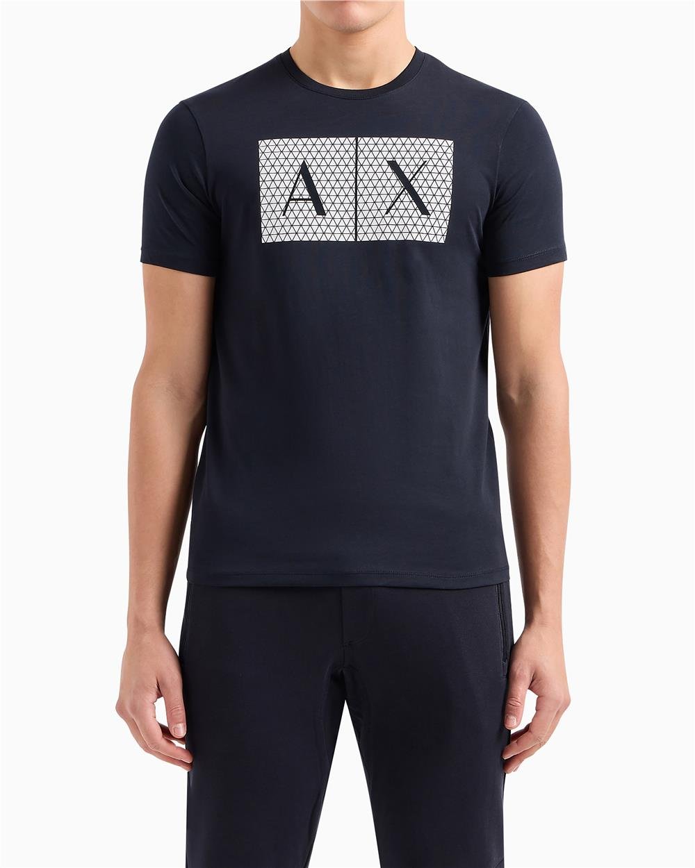 Armani Exchange Erkek Bisiklet Yaka T-Shirt Lacivert