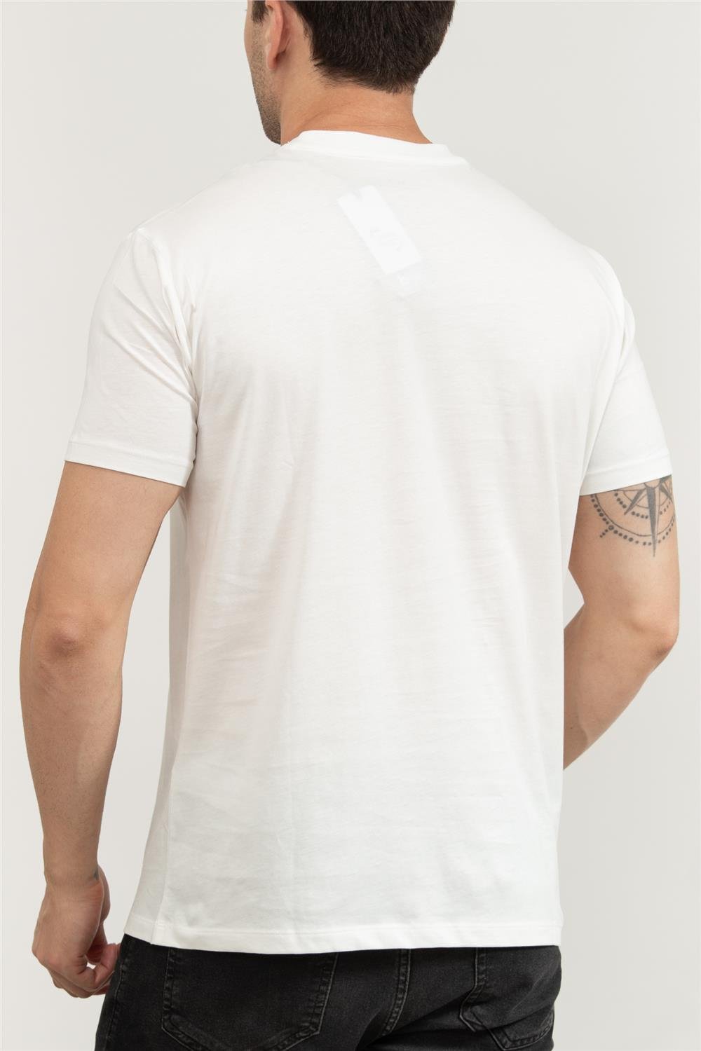 Armani Exchange Erkek Bisiklet Yaka T-Shirt Beyaz