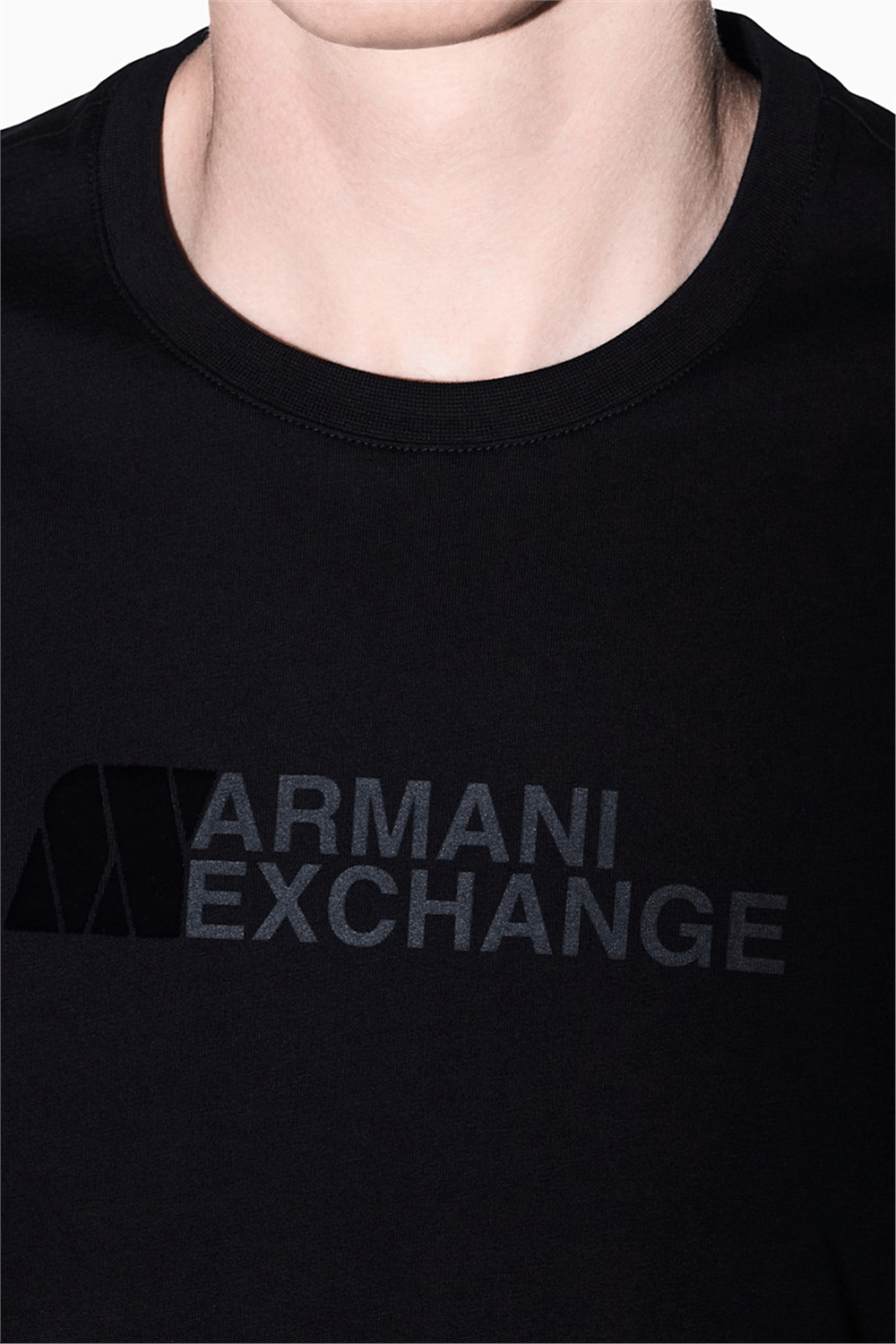 Armani Exchange Erkek Bisiklet Yaka T-Shirt Siyah