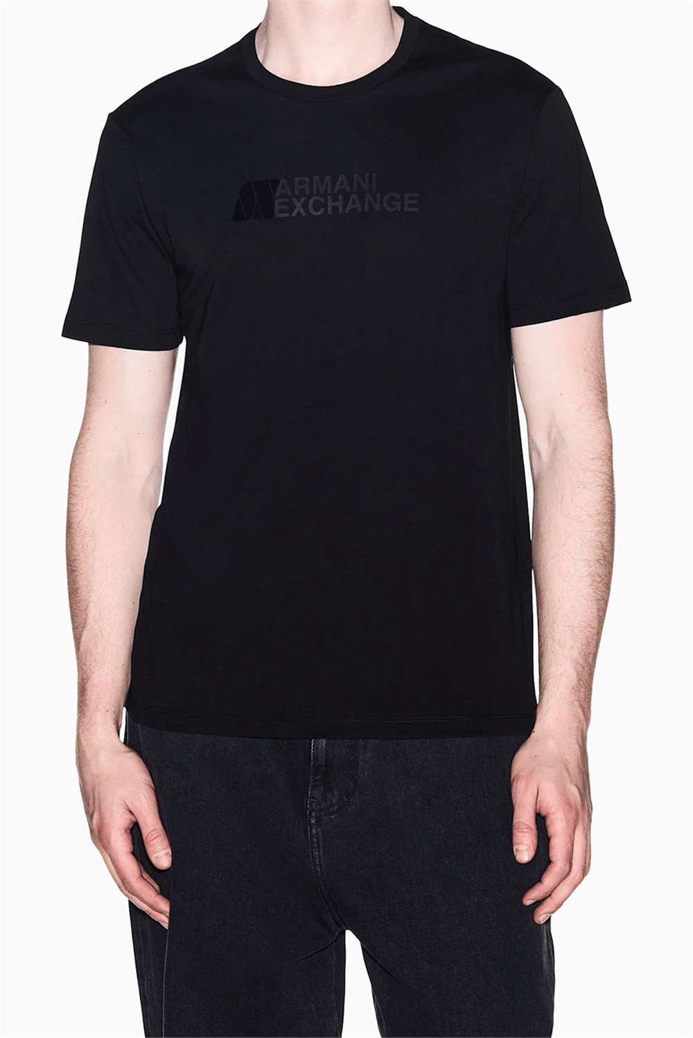Armani Exchange Erkek Bisiklet Yaka T-Shirt Siyah