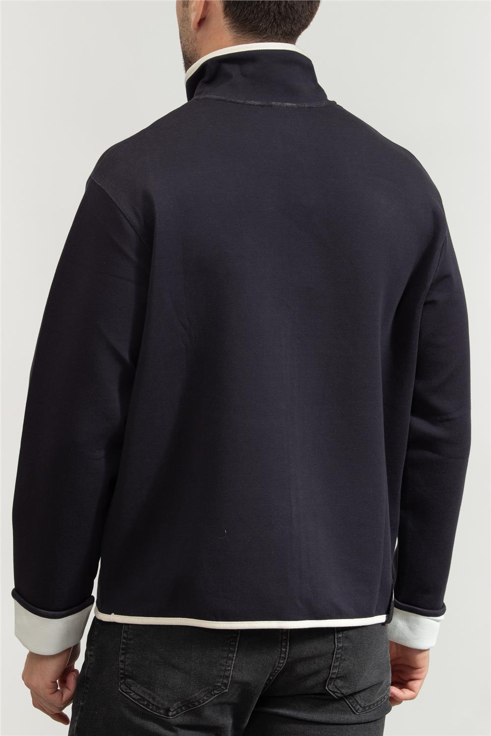 Armani Exchange Erkek Fermuarlı Sweatshirt Lacivert