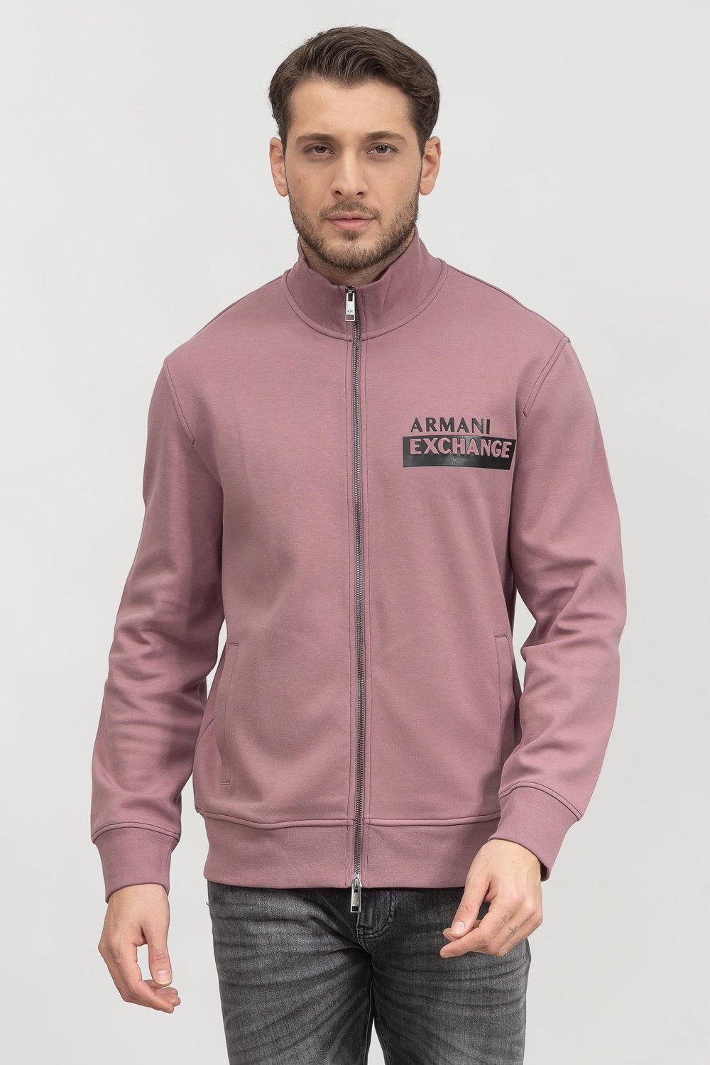 Armani Exchange Erkek Fermuarlı Sweatshirt Mor