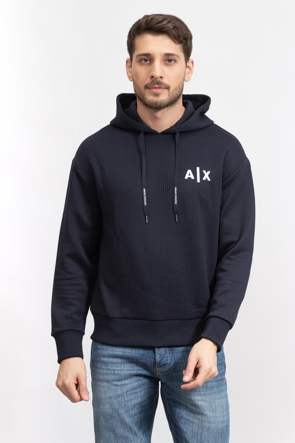 Armani Exchange Erkek Kapüşonlu Sweatshirt Lacivert